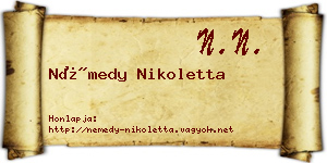 Némedy Nikoletta névjegykártya