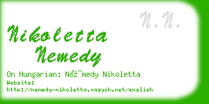 nikoletta nemedy business card